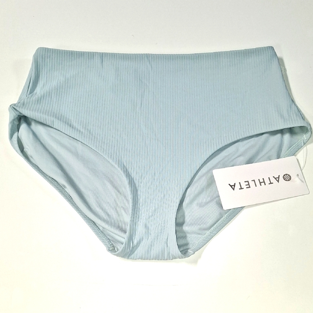 Athleta NWT Sky Blue Ribbed Bikini Bottom